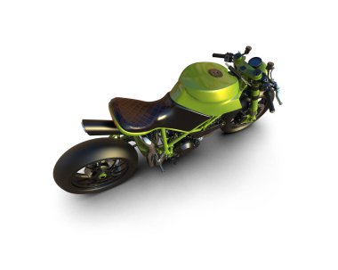 motorcycle isolated on white background. 3d rendering - illustration