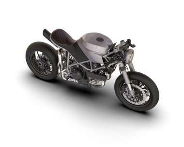 motorcycle isolated on white background. 3d rendering - illustration