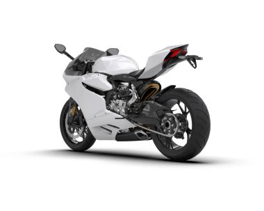 motorcycle isolated on white background. 3d rendering - illustration