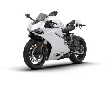motorcycle isolated on white background. 3d rendering - illustration