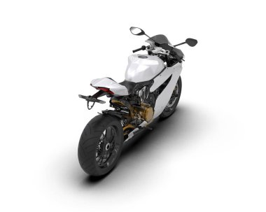 motorcycle isolated on white background. 3d rendering - illustration