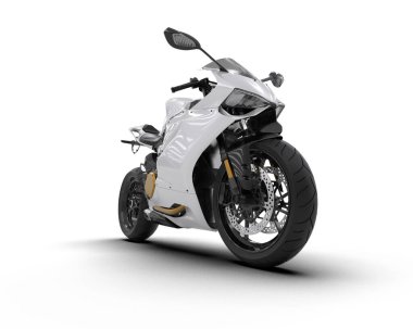 motorcycle isolated on white background. 3d rendering - illustration