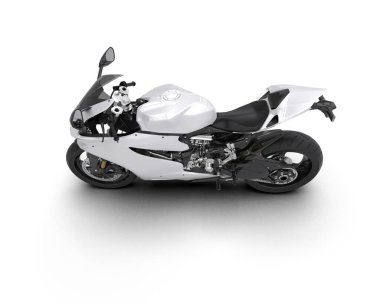 motorcycle isolated on white background. 3d rendering - illustration