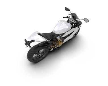 motorcycle isolated on white background. 3d rendering - illustration