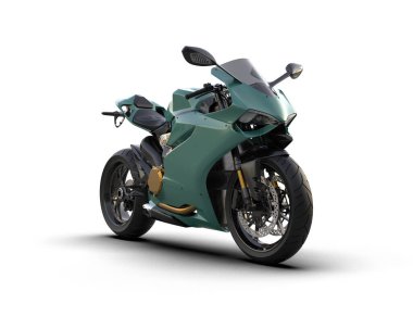 motorcycle isolated on white background. 3d rendering - illustration