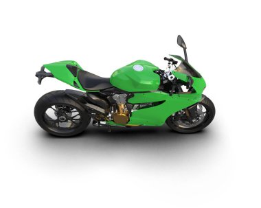 motorcycle isolated on white background. 3d rendering - illustration