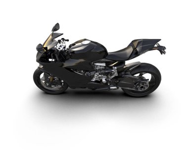 motorcycle isolated on white background. 3d rendering - illustration