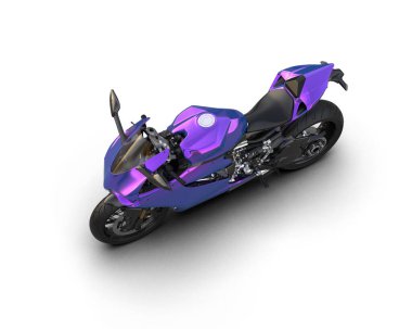 motorcycle isolated on white background. 3d rendering - illustration