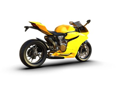 motorcycle isolated on white background. 3d rendering - illustration