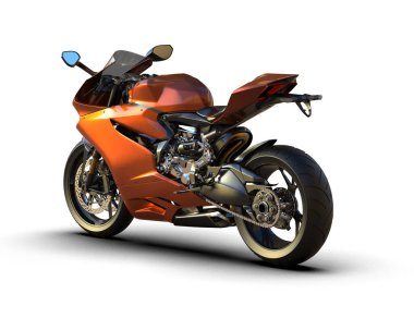 motorcycle isolated on white background. 3d rendering - illustration