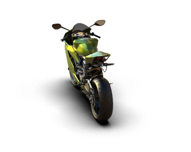 motorcycle isolated on white background. 3d rendering - illustration