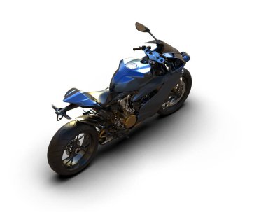 motorcycle isolated on white background. 3d rendering - illustration