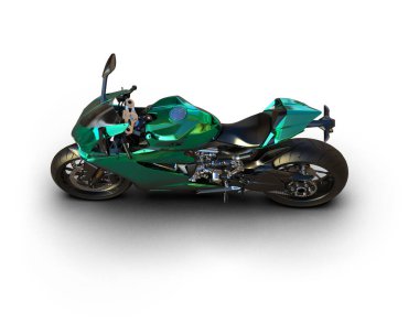 motorcycle isolated on white background. 3d rendering - illustration