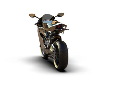 motorcycle isolated on white background. 3d rendering - illustration