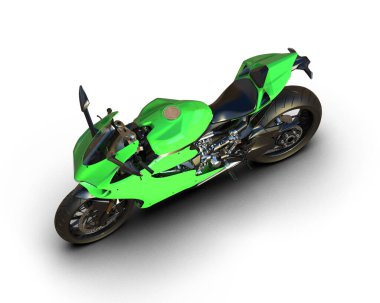 motorcycle isolated on white background. 3d rendering - illustration