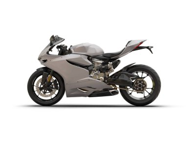 motorcycle isolated on white background. 3d rendering - illustration