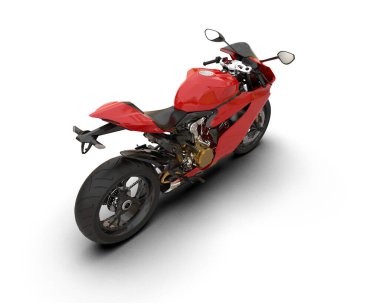 motorcycle isolated on white background. 3d rendering - illustration