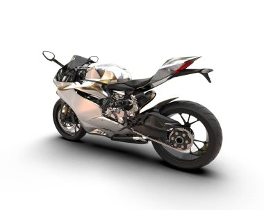 motorcycle isolated on white background. 3d rendering - illustration