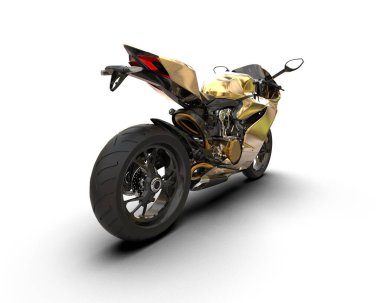 motorcycle isolated on white background. 3d rendering - illustration