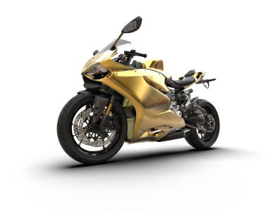 motorcycle isolated on white background. 3d rendering - illustration