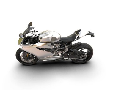 motorcycle isolated on white background. 3d rendering - illustration