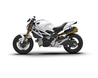 motorcycle isolated on white background. 3d rendering - illustration