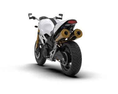 motorcycle isolated on white background. 3d rendering - illustration