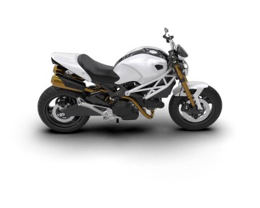 motorcycle isolated on white background. 3d rendering - illustration