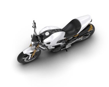 motorcycle isolated on white background. 3d rendering - illustration