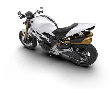 motorcycle isolated on white background. 3d rendering - illustration