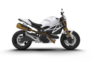 motorcycle isolated on white background. 3d rendering - illustration