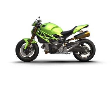 motorcycle isolated on white background. 3d rendering - illustration