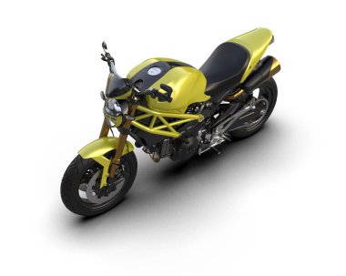 motorcycle isolated on white background. 3d rendering - illustration
