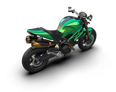 motorcycle isolated on white background. 3d rendering - illustration