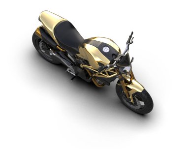 motorcycle isolated on white background. 3d rendering - illustration