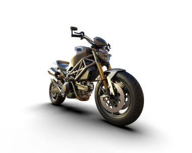 motorcycle isolated on white background. 3d rendering - illustration