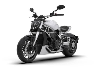 motorcycle isolated on white background. 3d rendering - illustration