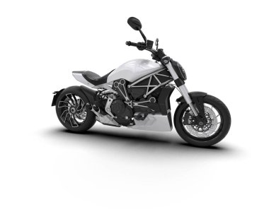 motorcycle isolated on white background. 3d rendering - illustration