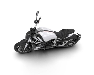 motorcycle isolated on white background. 3d rendering - illustration