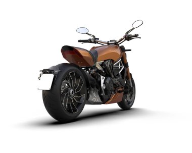motorcycle isolated on white background. 3d rendering - illustration