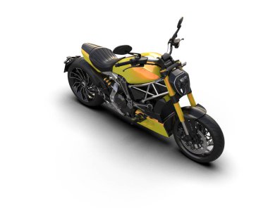 motorcycle isolated on white background. 3d rendering - illustration