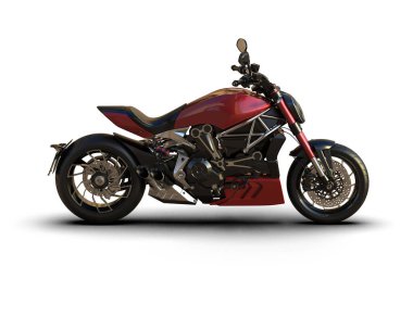 motorcycle isolated on white background. 3d rendering - illustration