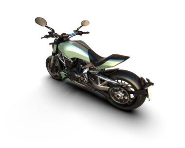 motorcycle isolated on white background. 3d rendering - illustration