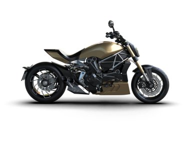 motorcycle isolated on white background. 3d rendering - illustration