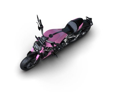 motorcycle isolated on white background. 3d rendering - illustration
