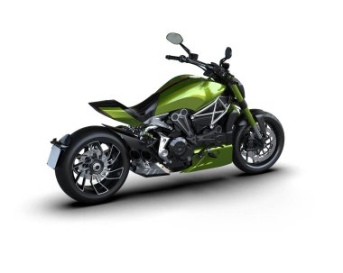 motorcycle isolated on white background. 3d rendering - illustration