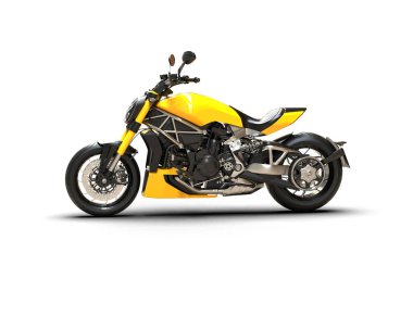 motorcycle isolated on white background. 3d rendering - illustration