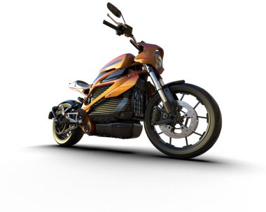 motorcycle isolated on white background. 3d rendering - illustration