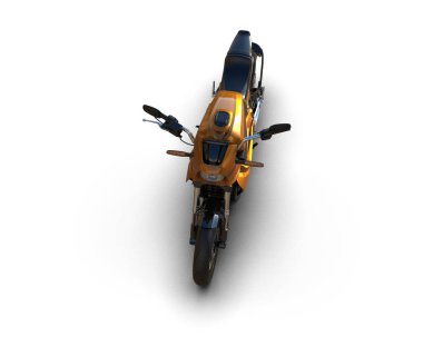 motorcycle isolated on white background. 3d rendering - illustration