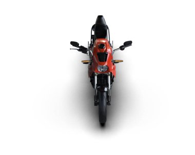 Motosiklet arka planda izole edilmiş. 3d görüntüleme - illüstrasyon